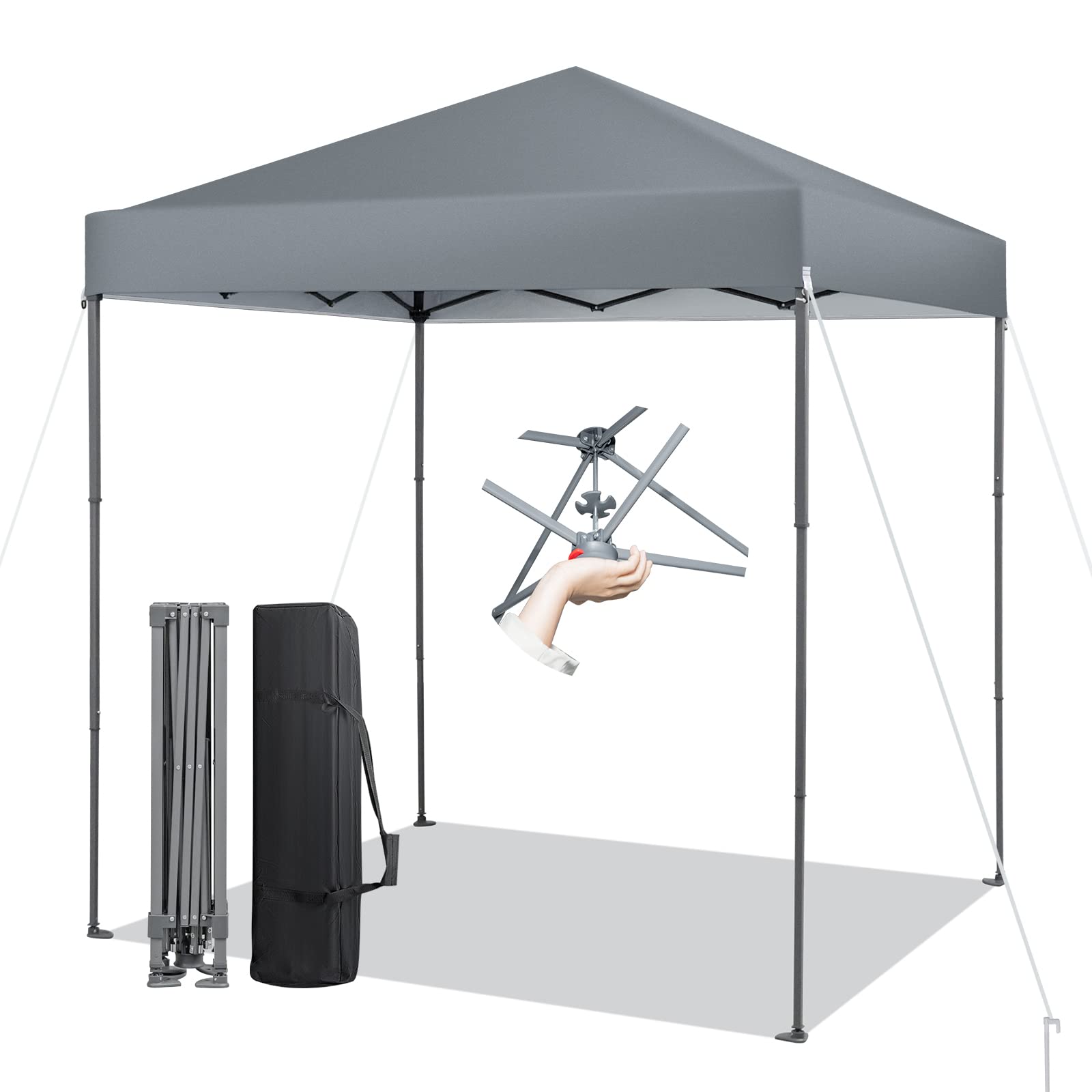 Tangkula front view of canopy showing shaded area and portability benefit