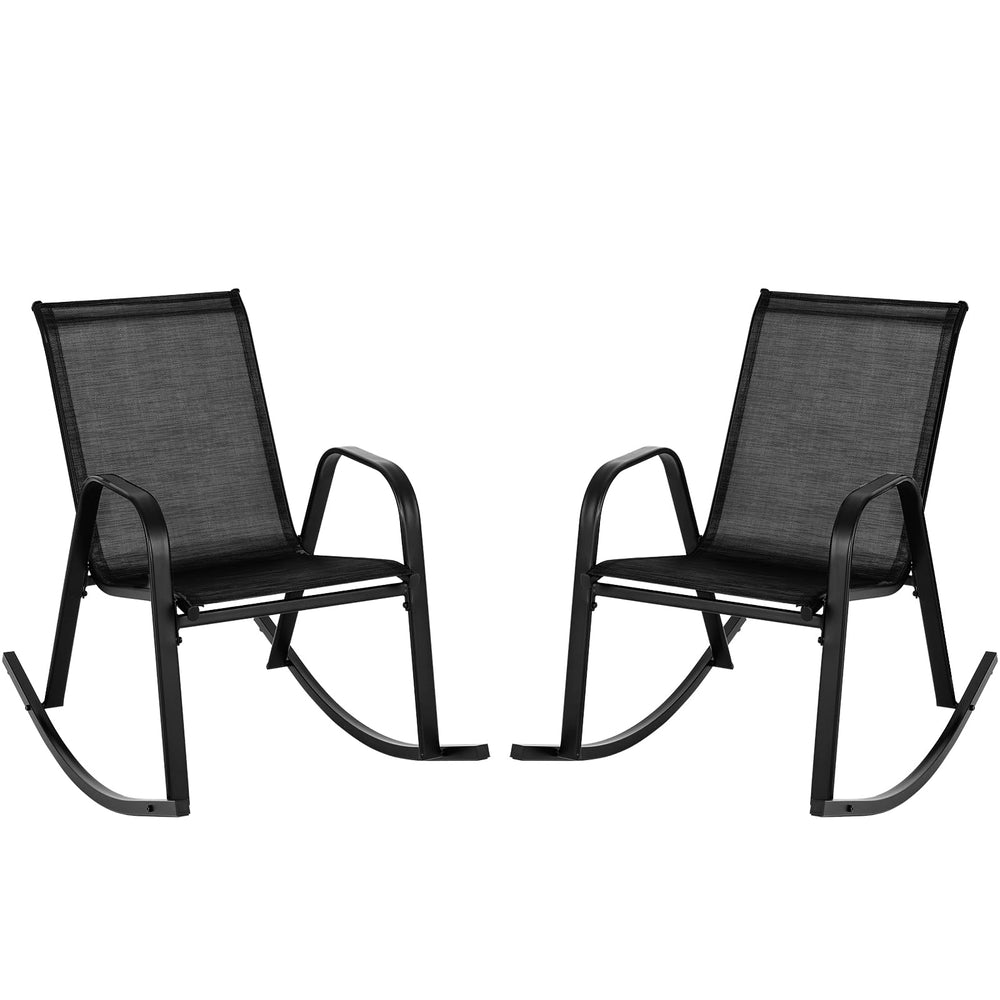 tangkula front view pair showing elegant outdoor rocker set and welcoming seating