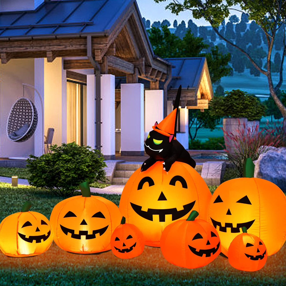 Tangkula front view of pumpkin combo showing festive yard appeal
