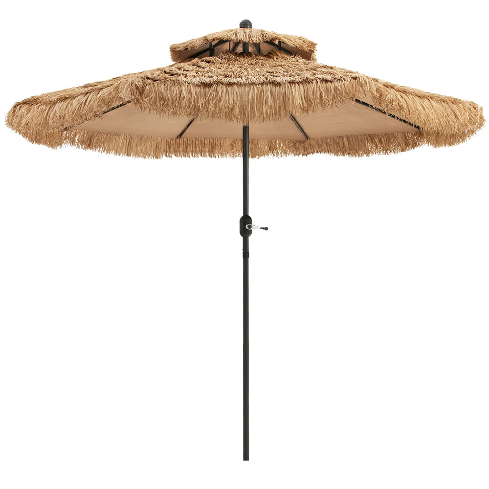 Tangkula front view of thatched umbrella showing tropical shade and style