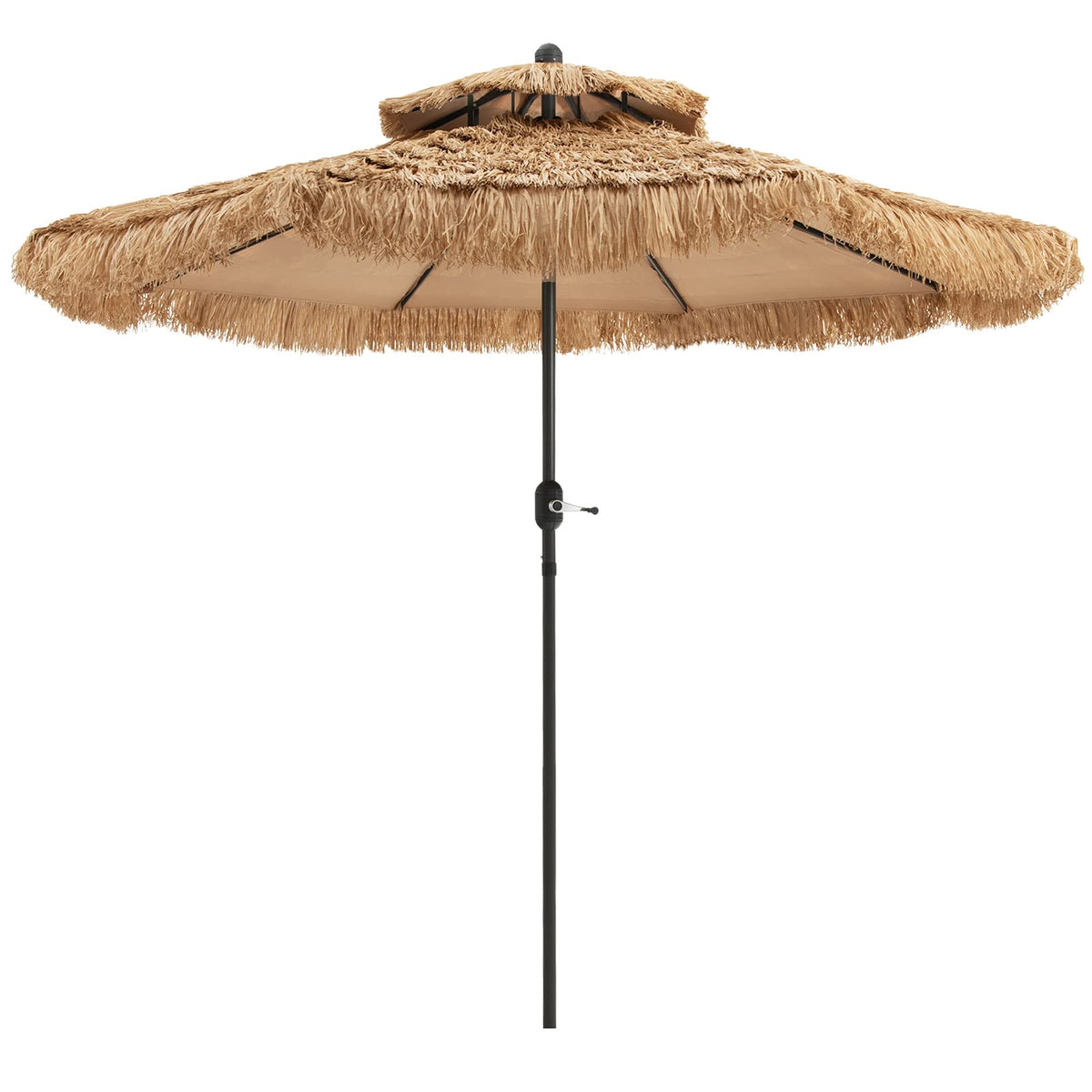 Tangkula front view of thatched umbrella showing tropical shade and style