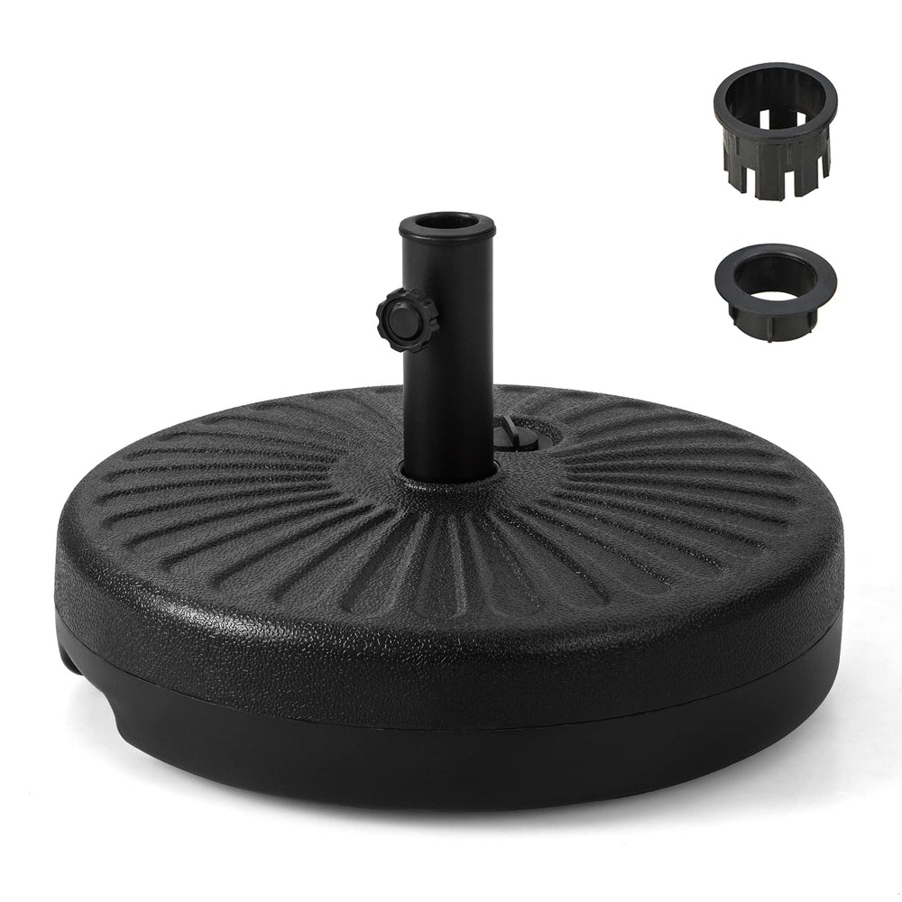 Tangkula umbrella base front view showing stable 20-inch round design