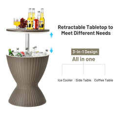 Tangkula raised to high-top height demonstrating adjustable tabletop for cocktail service