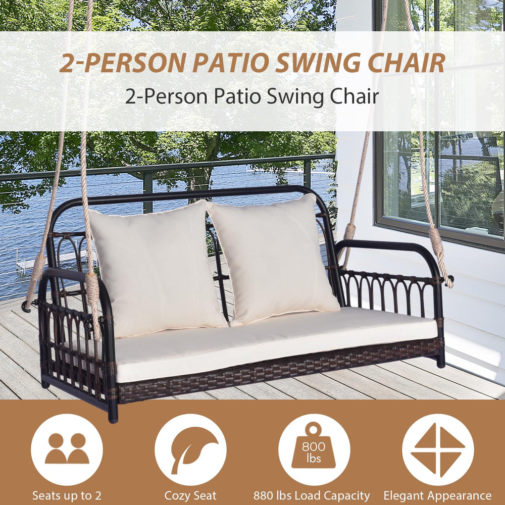 Tangkula in backyard lifestyle showing relaxed two-person seating and ambiance