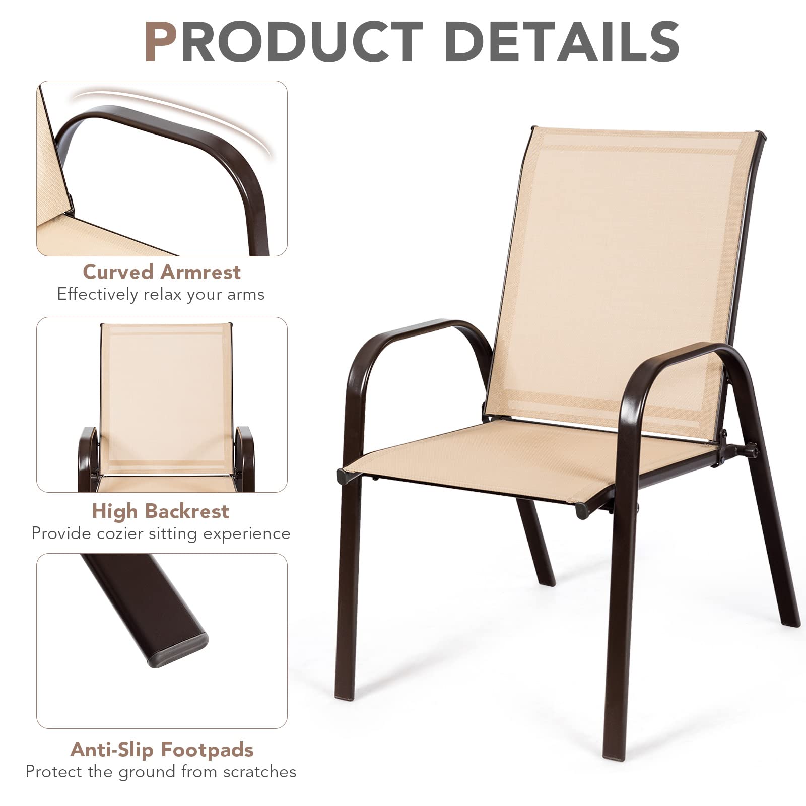 Tangkula chairs in outdoor patio dining setting for entertaining