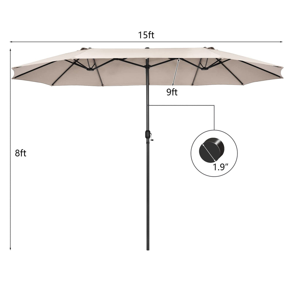 Tangkula in-use over patio dining set creating comfortable shaded seating