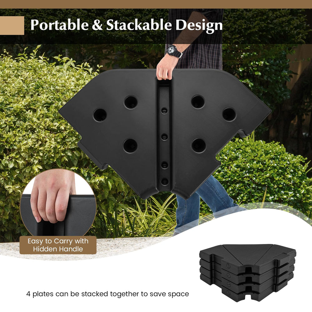 Tangkula base set under a cantilever umbrella improving stability
