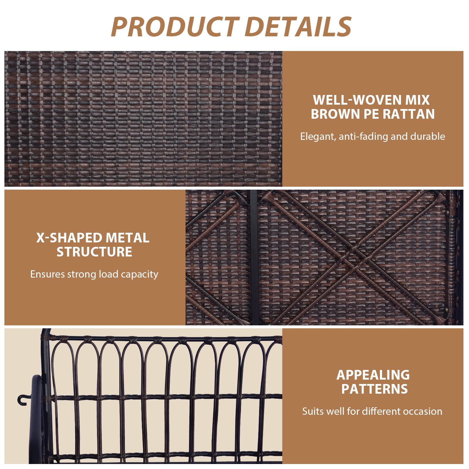 Tangkula label and material tags showing metal frame and weather-resistant materials