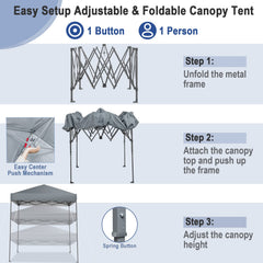 Tangkula adjustable leg with spring button showing three height options benefit