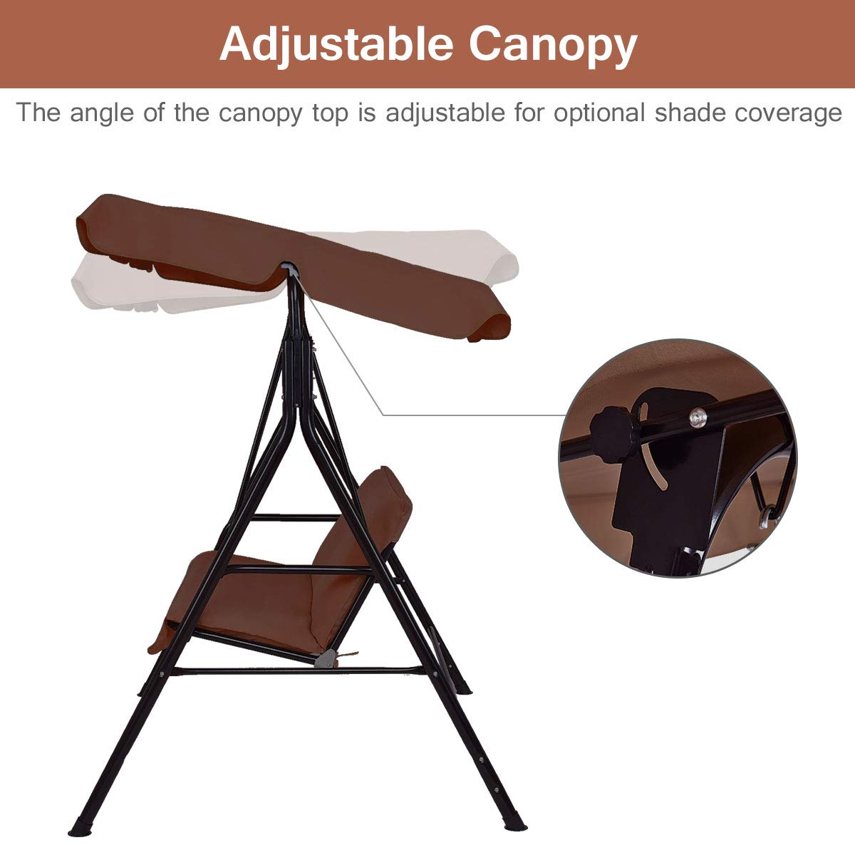 Tangkula swing in patio lifestyle setting creating cozy outdoor relaxation