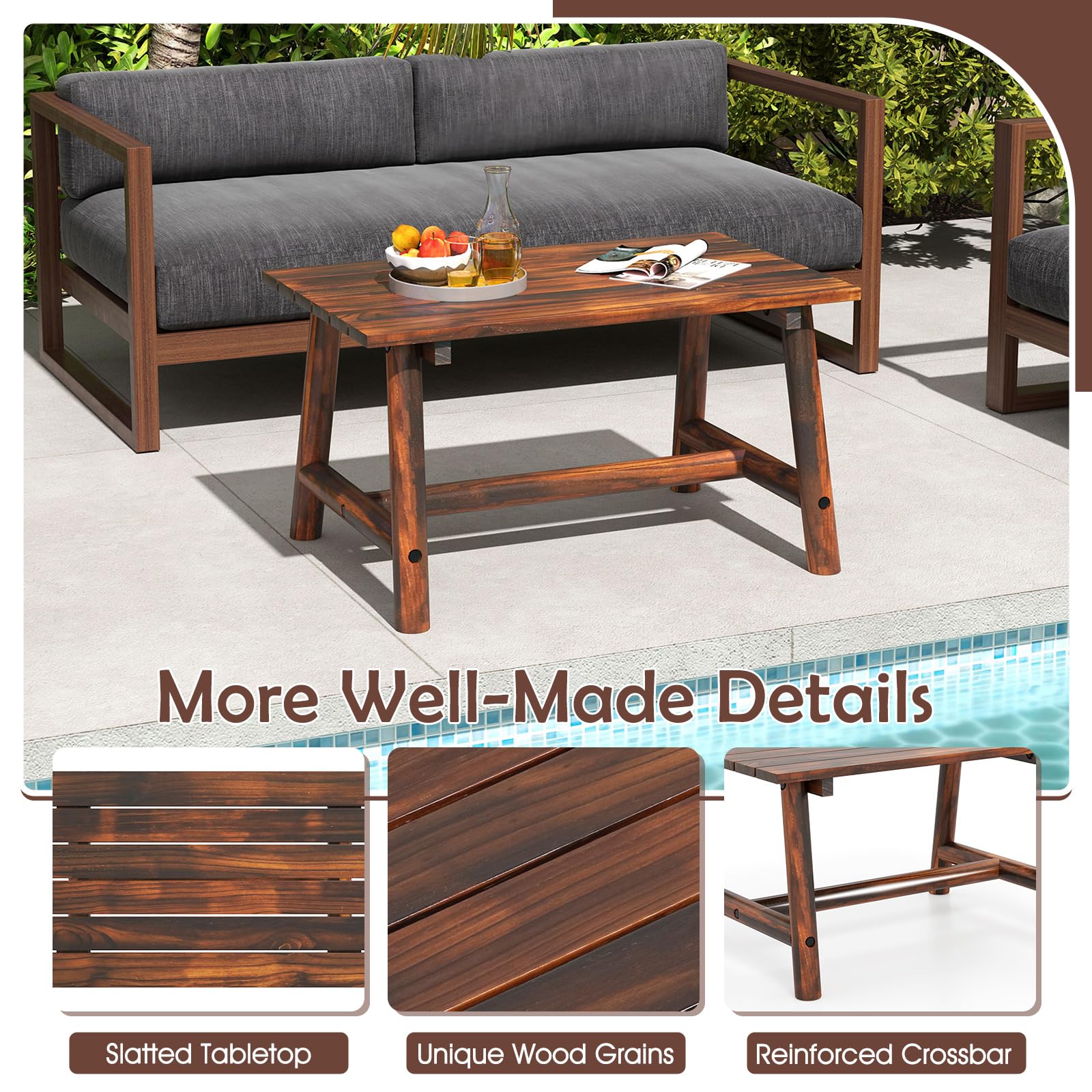Tangkula on patio with plants illustrating lifestyle styling and curb appeal benefit