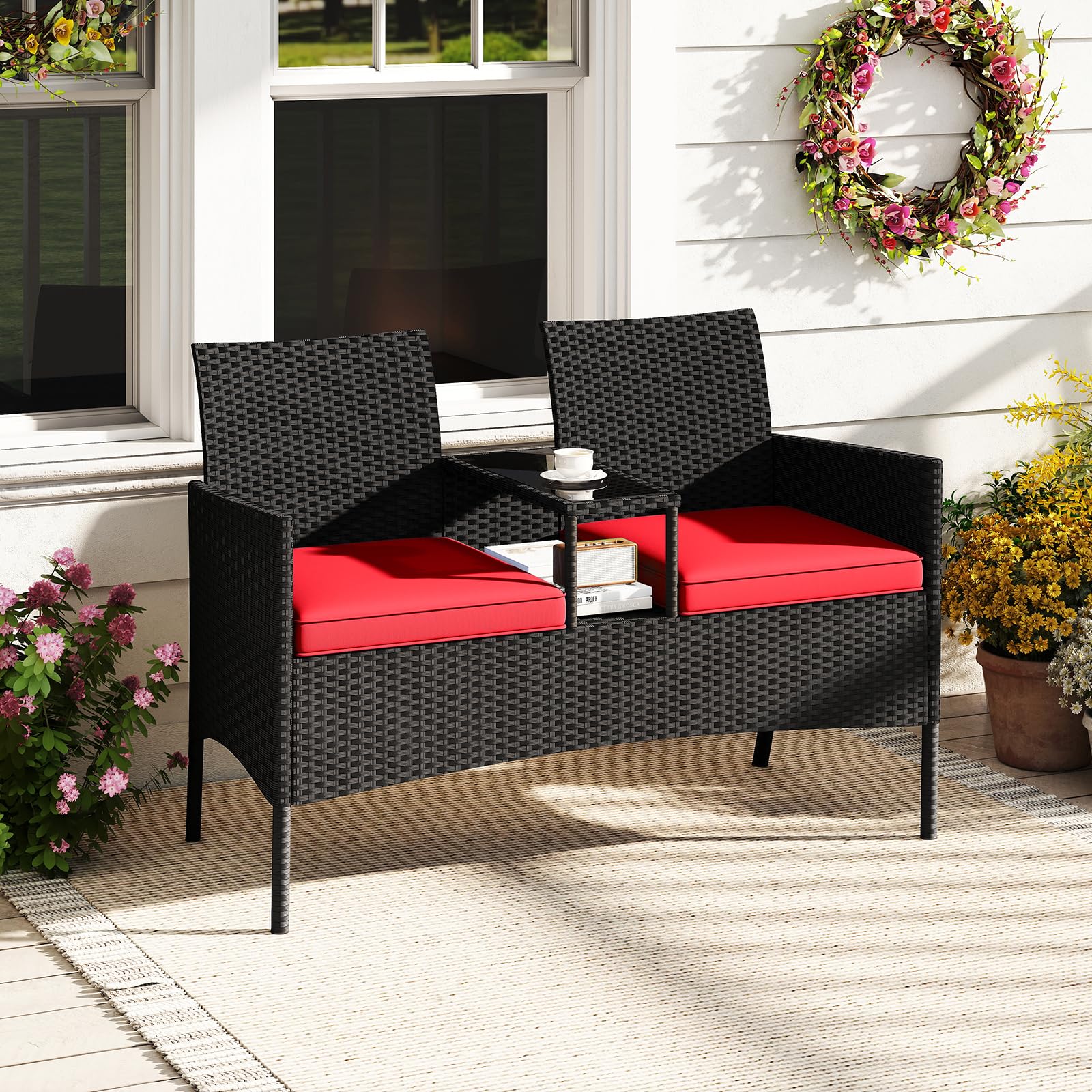 Tangkula removable navy cushion with zipper, comfortable and easy-to-clean