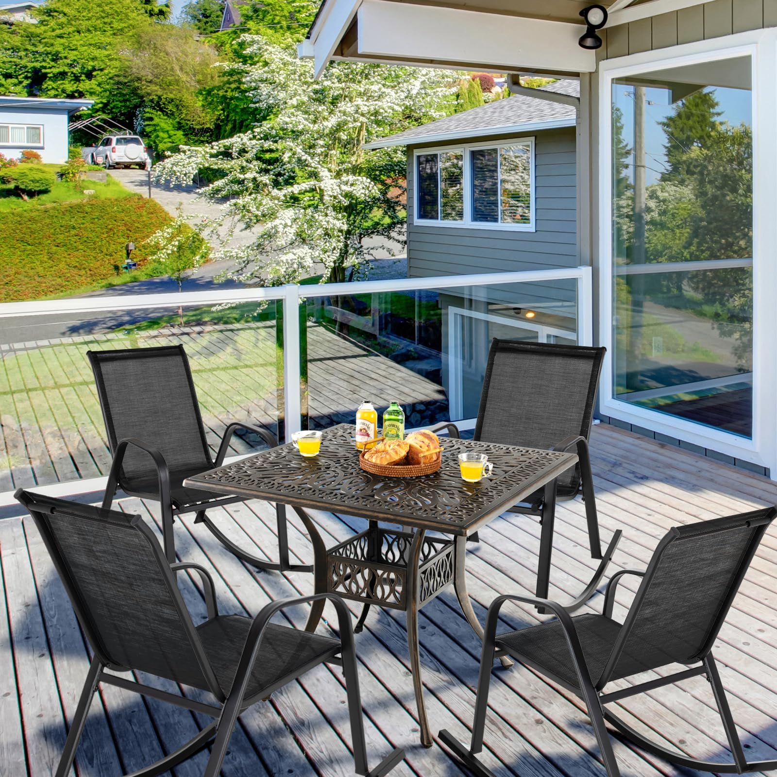 tangkula metal frame detail showing rust-resistant coating for long-lasting durability