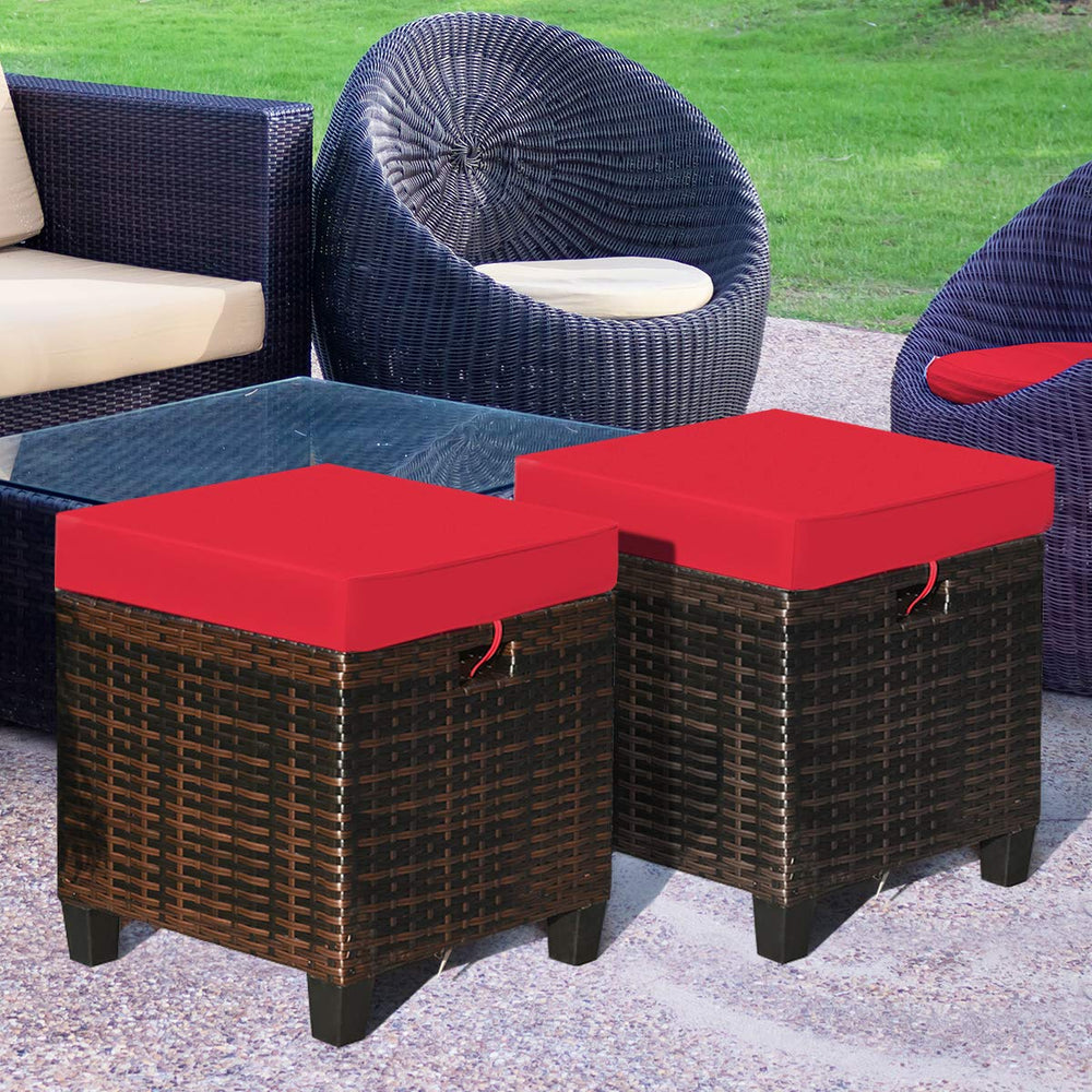 Tangkula ottoman next to ruler showing 16x16 footprint for space planning benefit