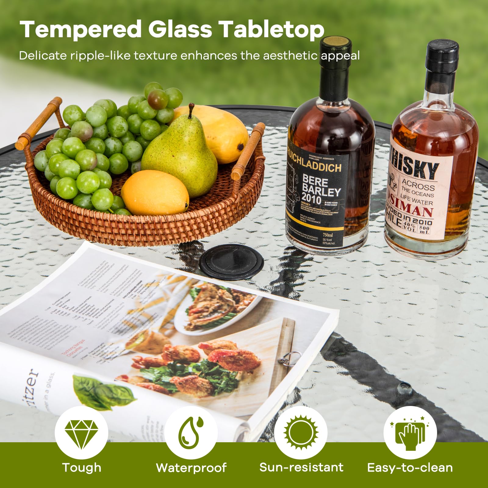 tangkula boxed table with instruction manual highlights fast, tool-friendly assembly
