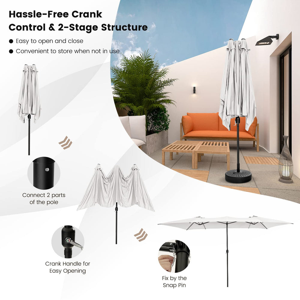 Tangkula umbrella shading patio table and chairs for comfortable dining