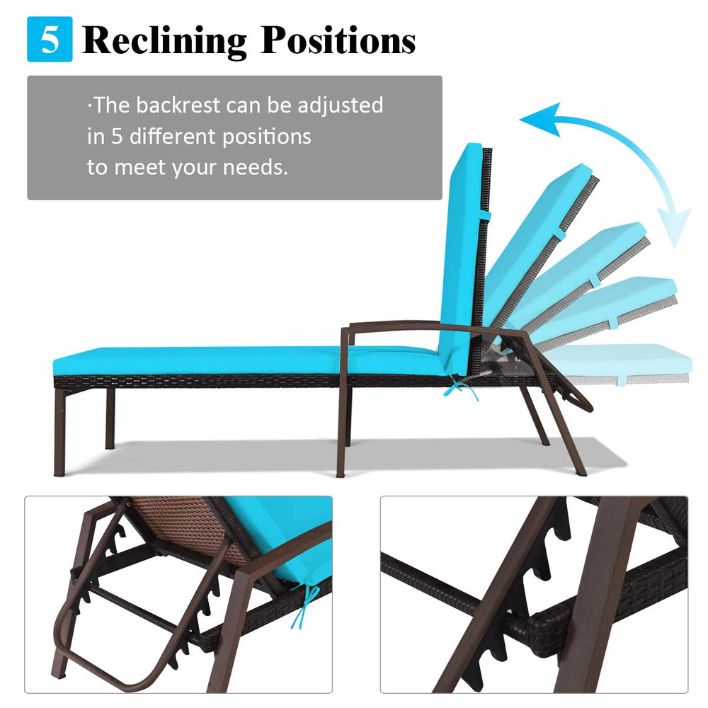 Tangkula lounger with person reclining to show scale and stable weight capacity