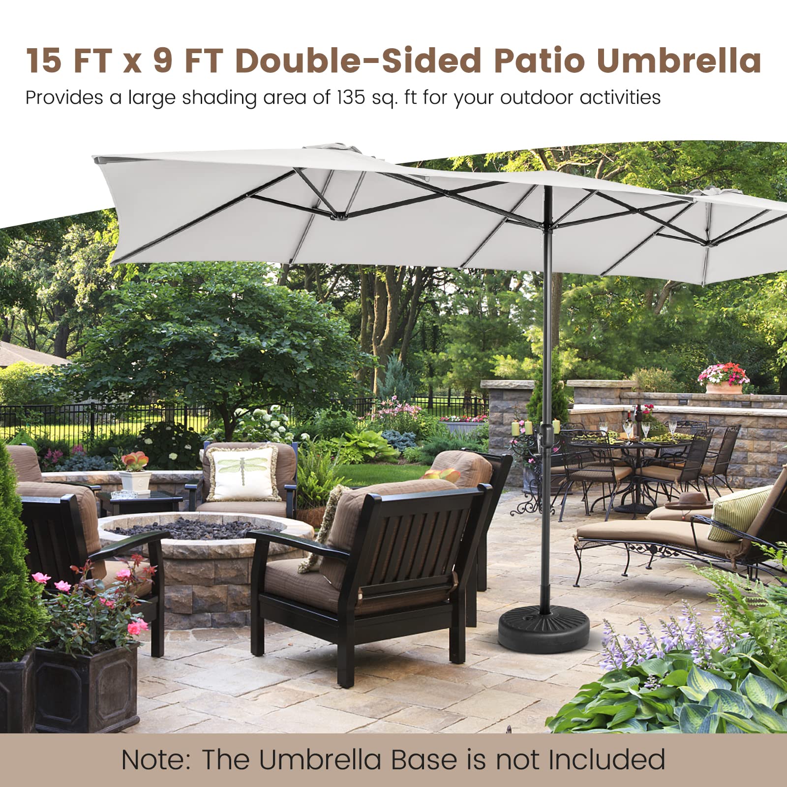 Tangkula poolside lifestyle scene creating cool shaded relaxation