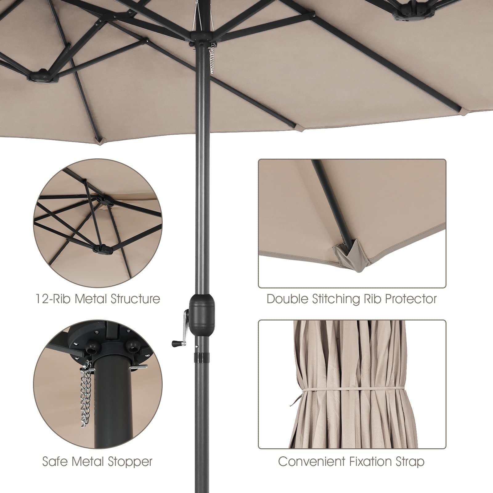 Tangkula covering poolside loungers to provide continuous sun protection