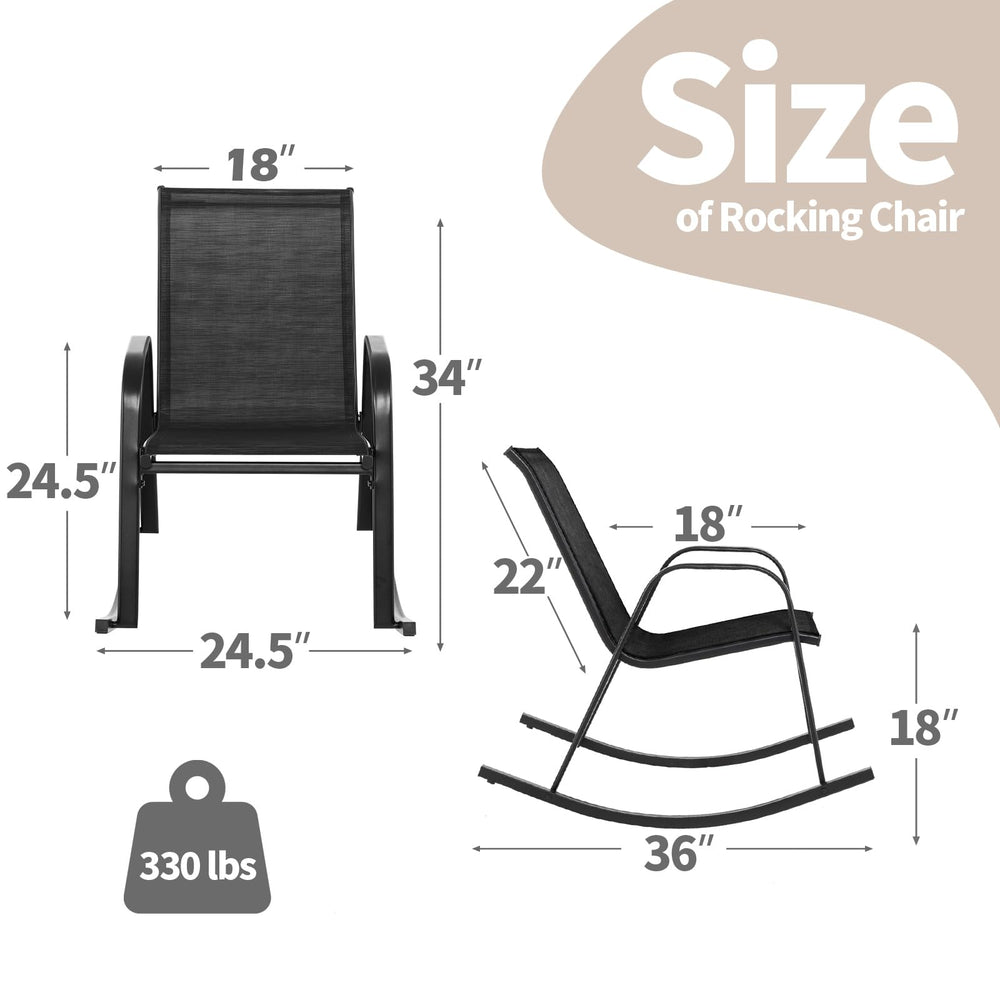 tangkula rocking base side view demonstrating smooth gentle motion and stability