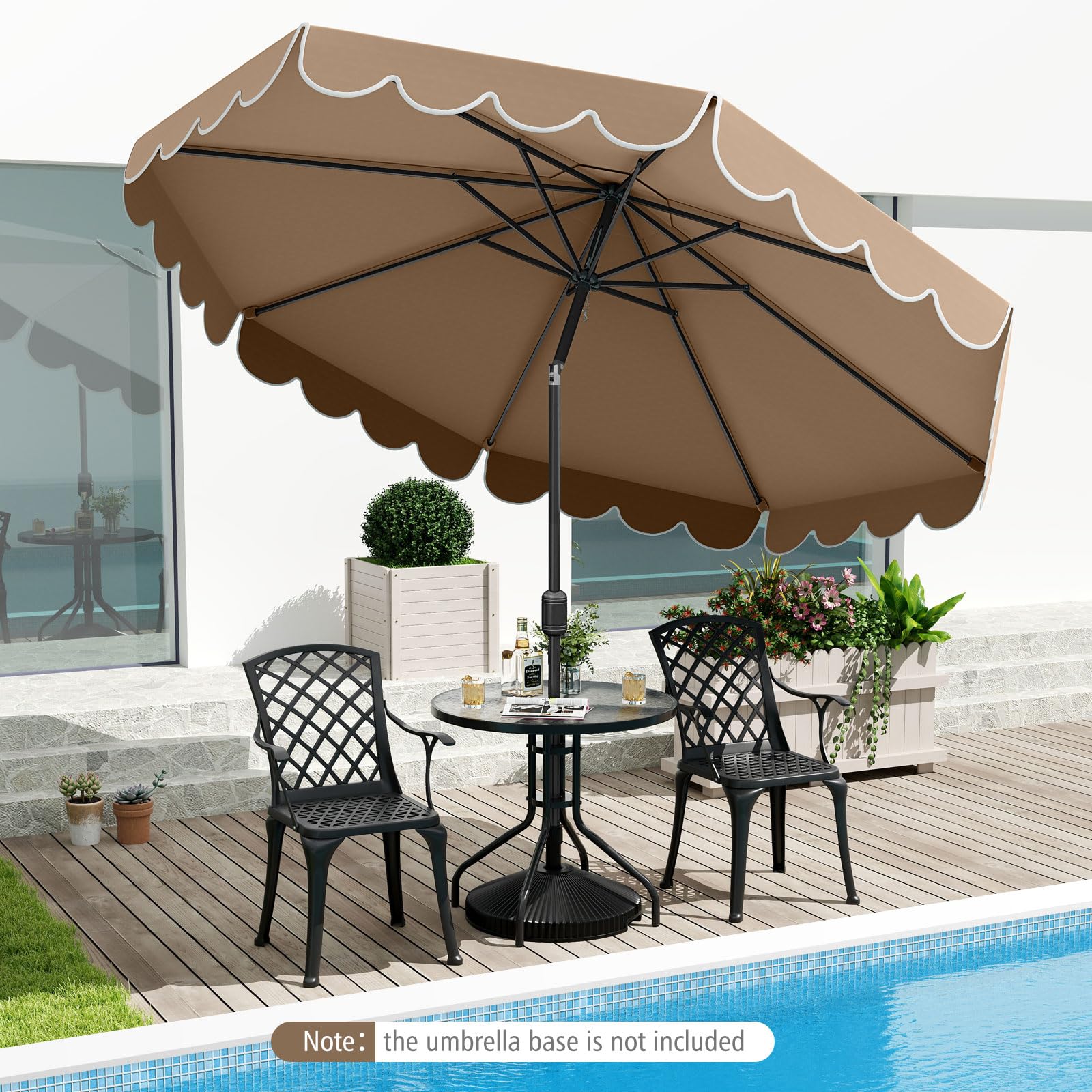 Tangkula scalloped ruffled edges adding extra shade and decorative flair