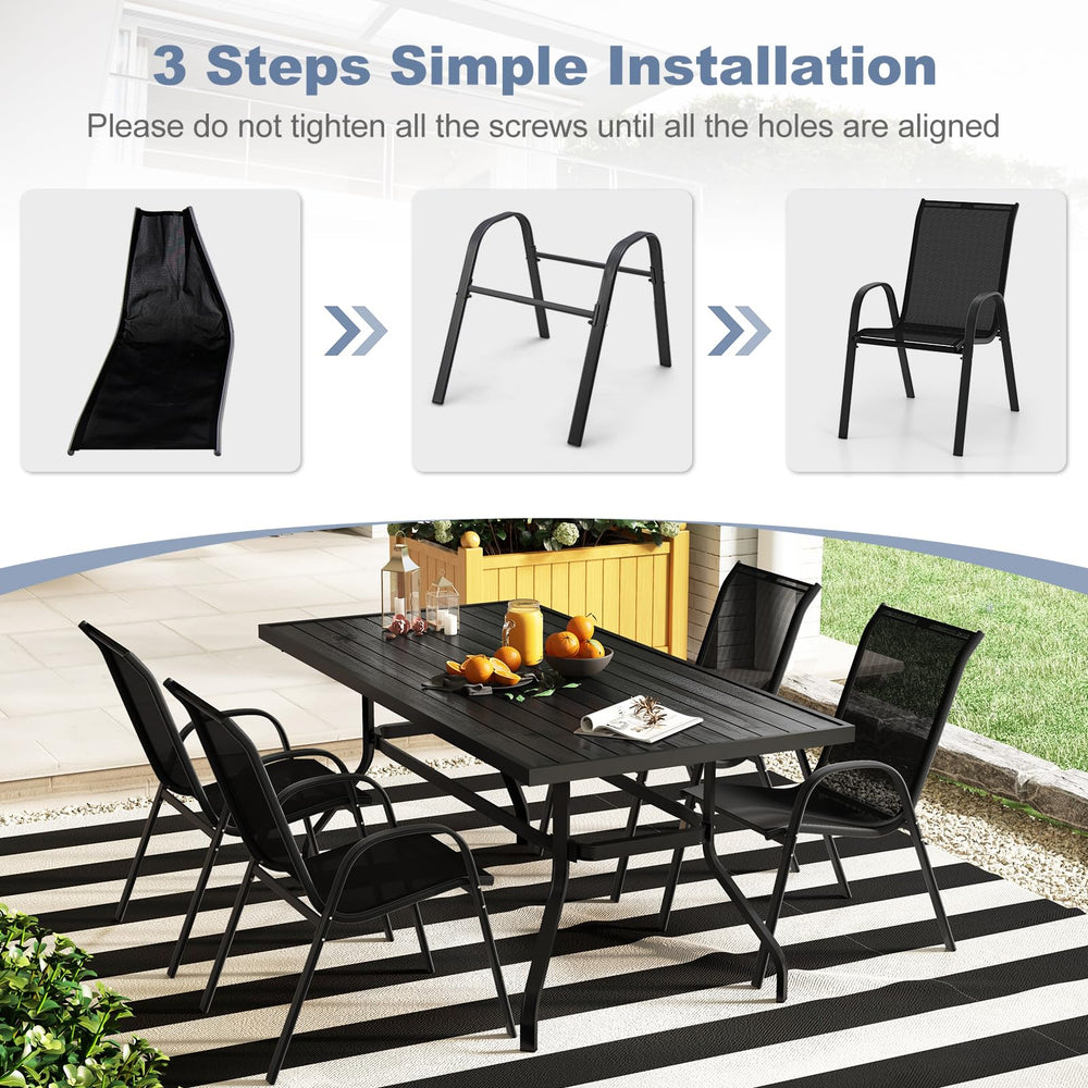 Tangkula rustproof steel frame close-up providing strong load-bearing support