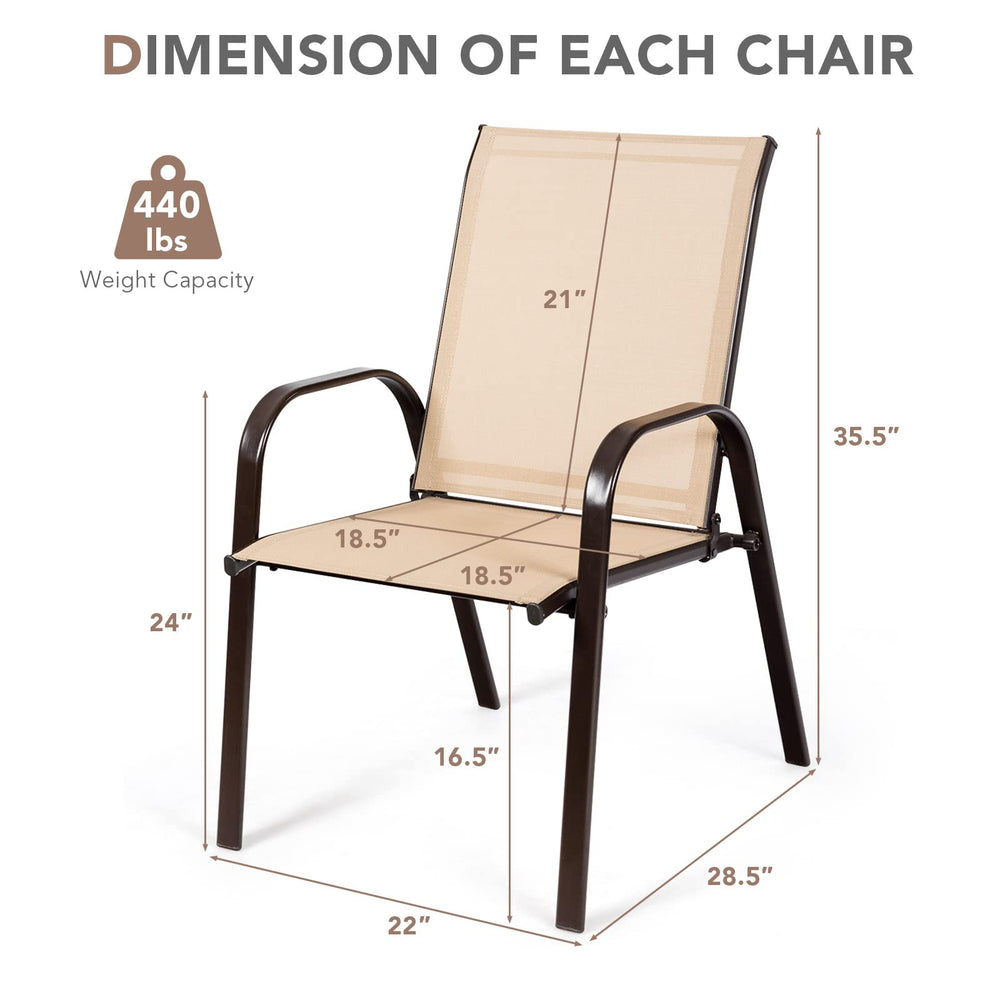 Tangkula photo showing seat dimensions and human-scale comparison