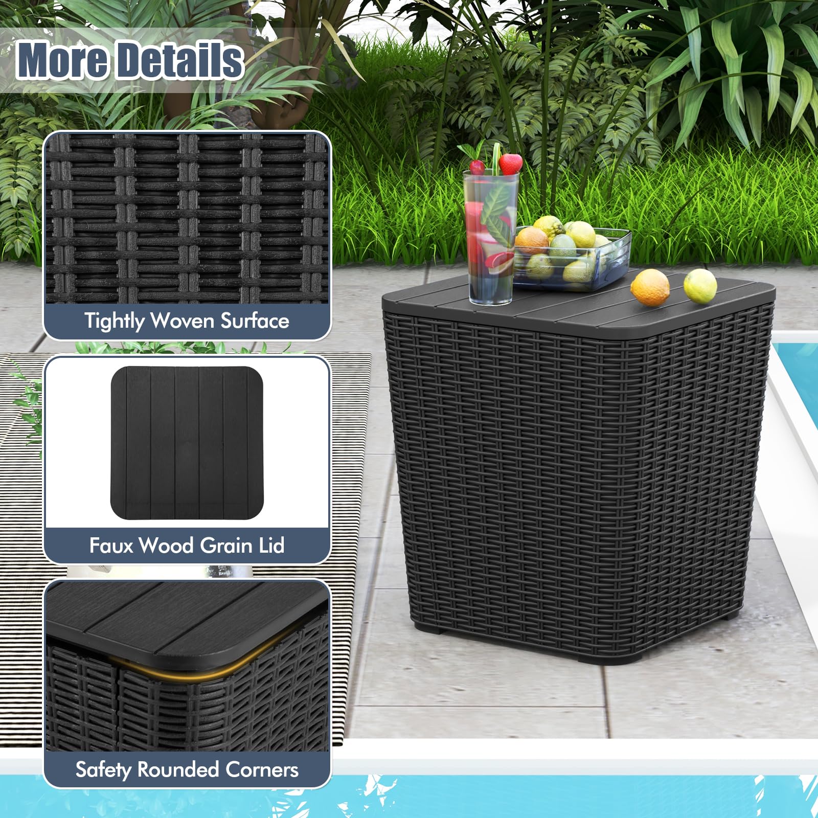Tangkula side angle with rounded corner for safer outdoor use