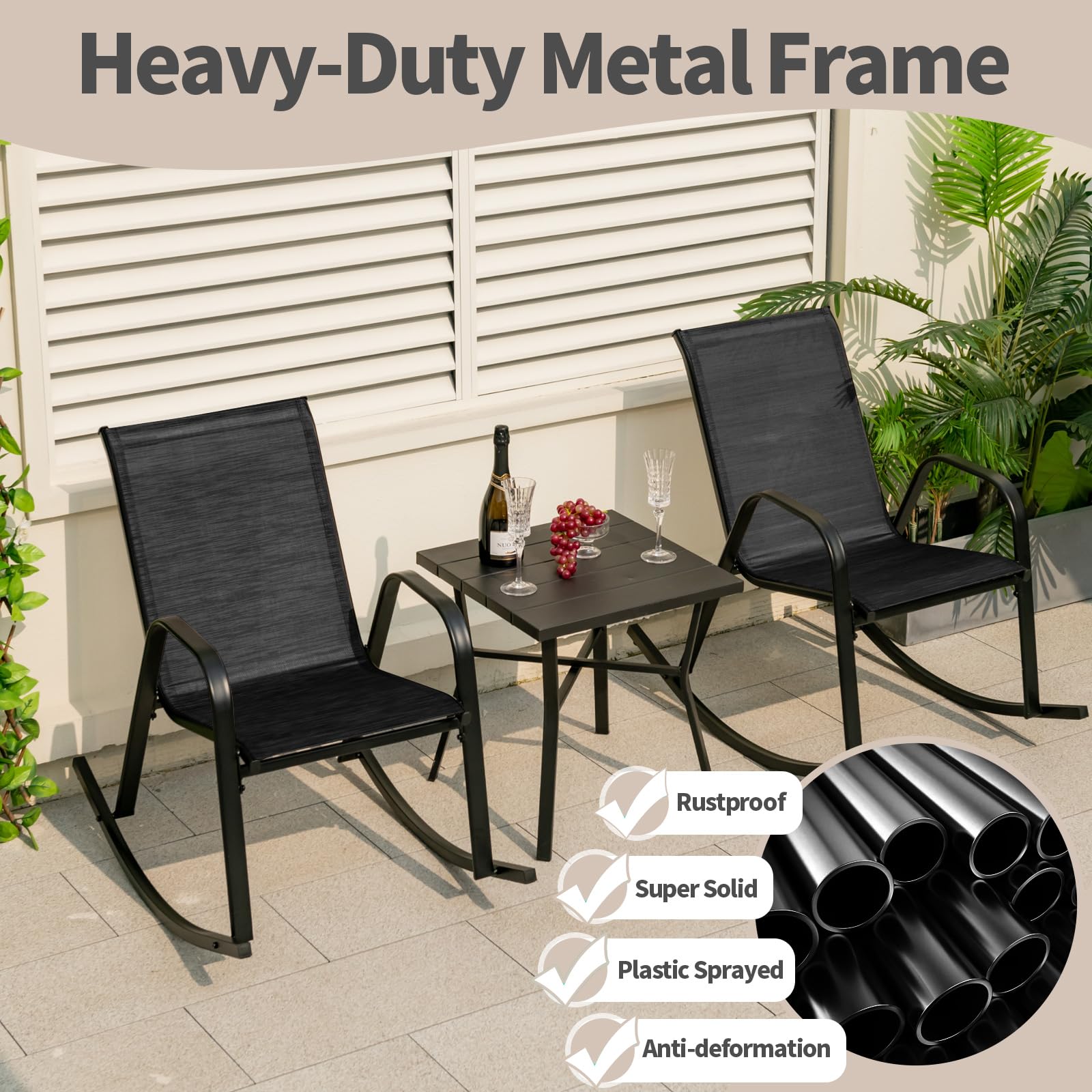 tangkula size comparison chair next to table showing correct scale for patios