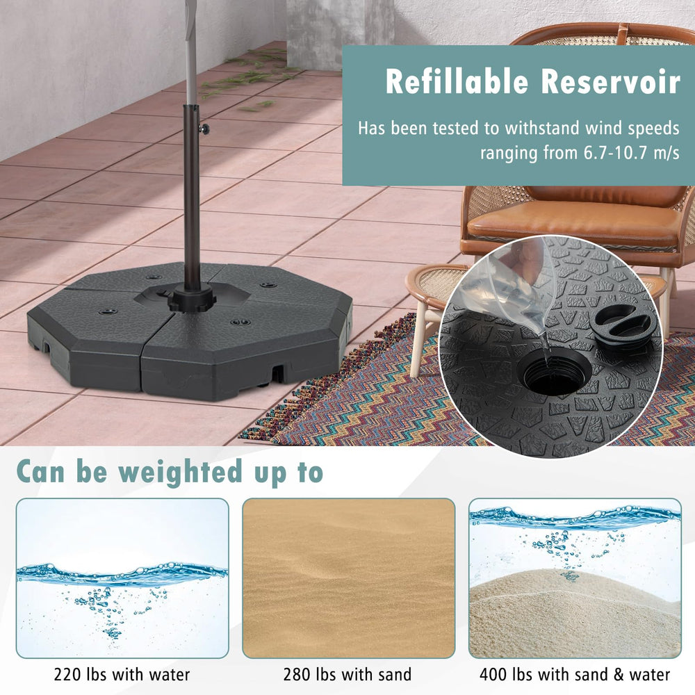 Tangkula base beside chair showing scale and proportion for placement planning