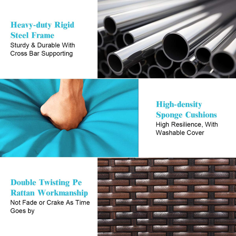 Tangkula underside frame showing crossbar support and durability benefit