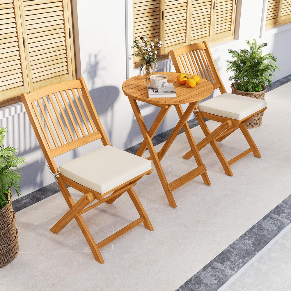 Tangkula folded chairs stacked in storage showing compact, neat stowage