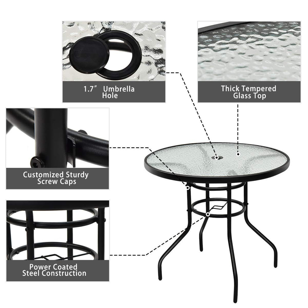 Tangkula table set on patio with chairs illustrating lifestyle shading and dining