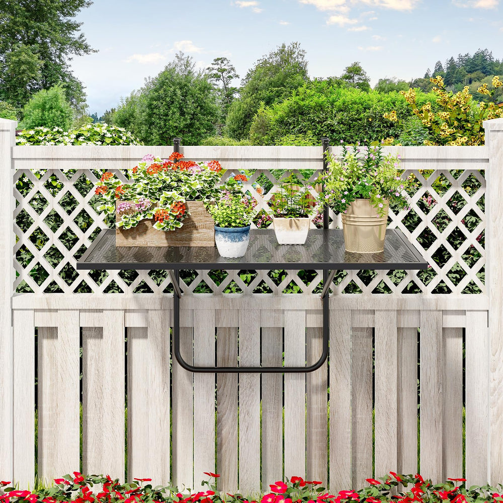 Tangkula ventilated metal tabletop detail for quicker drying and lighter weight