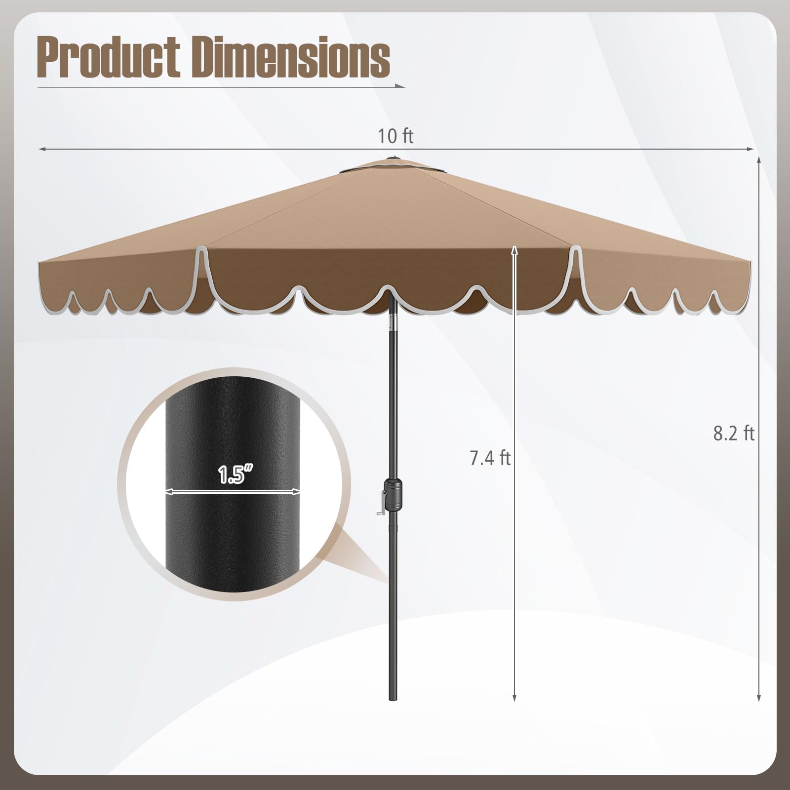 Tangkula push-button tilt action demonstrating adjustable shade