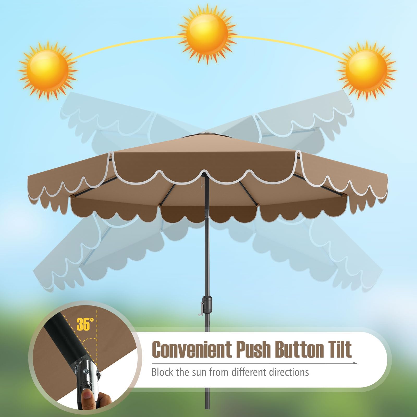 Tangkula two-tier top air vent improving airflow and wind relief
