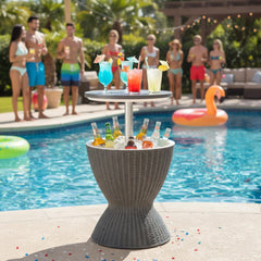 Tangkula top open revealing 8-gallon insulated ice bucket keeping beverages chilled