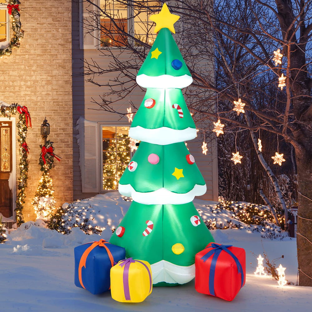 Tangkula inflatable tree front view showing full 6 ft height and festive look