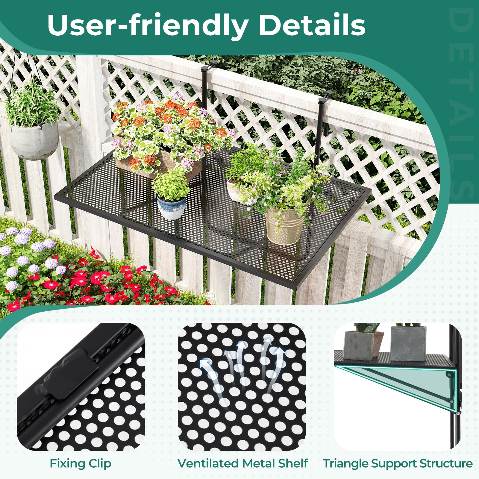 Tangkula triangular support view under table providing strong load distribution