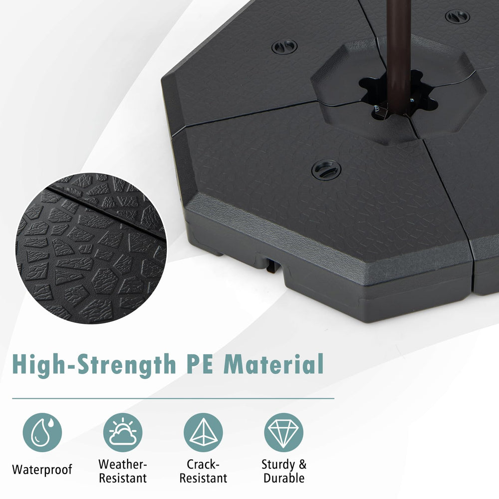 Tangkula umbrella base in use on patio showing steady support for cantilever umbrella