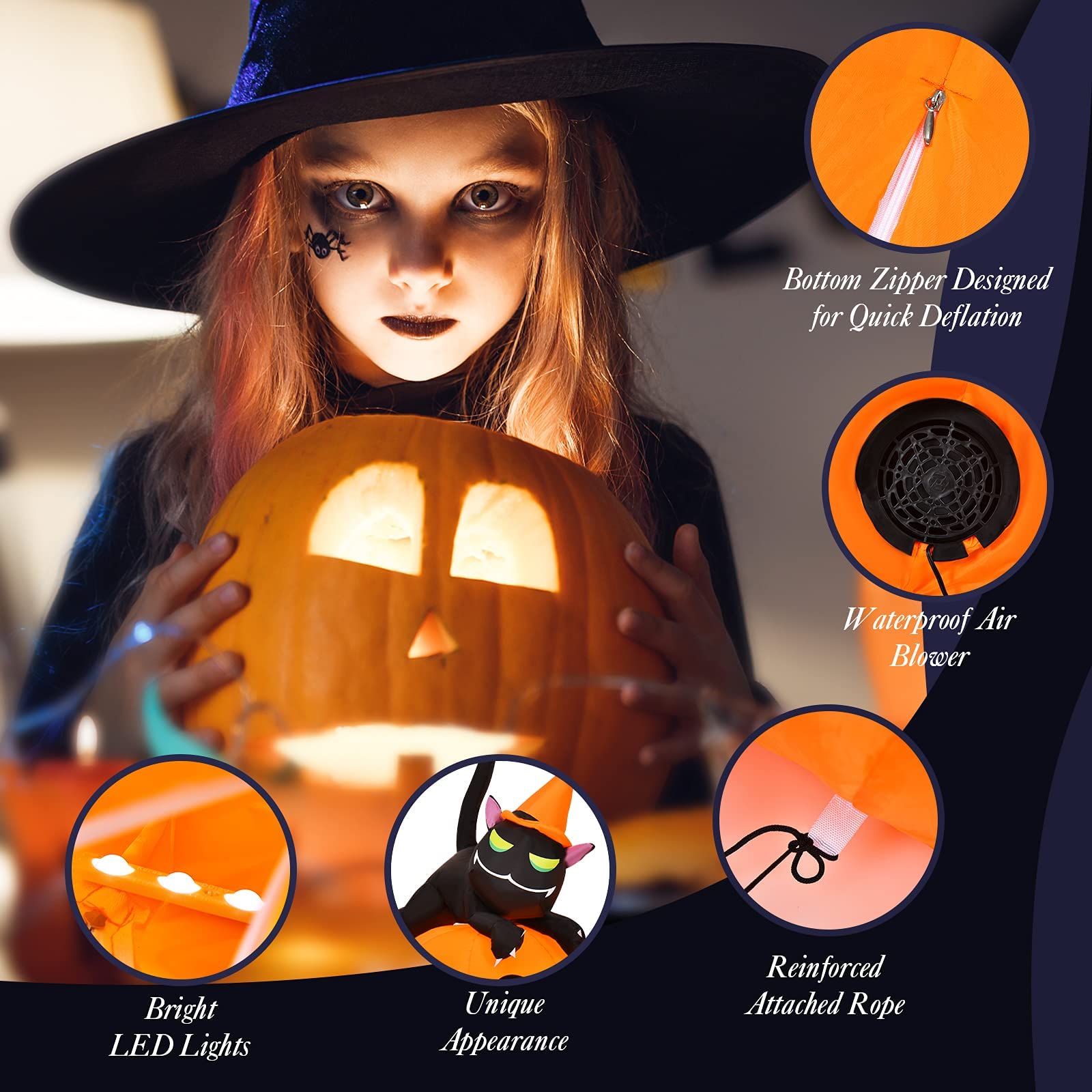 Tangkula witch and black cat detail enhancing seasonal character