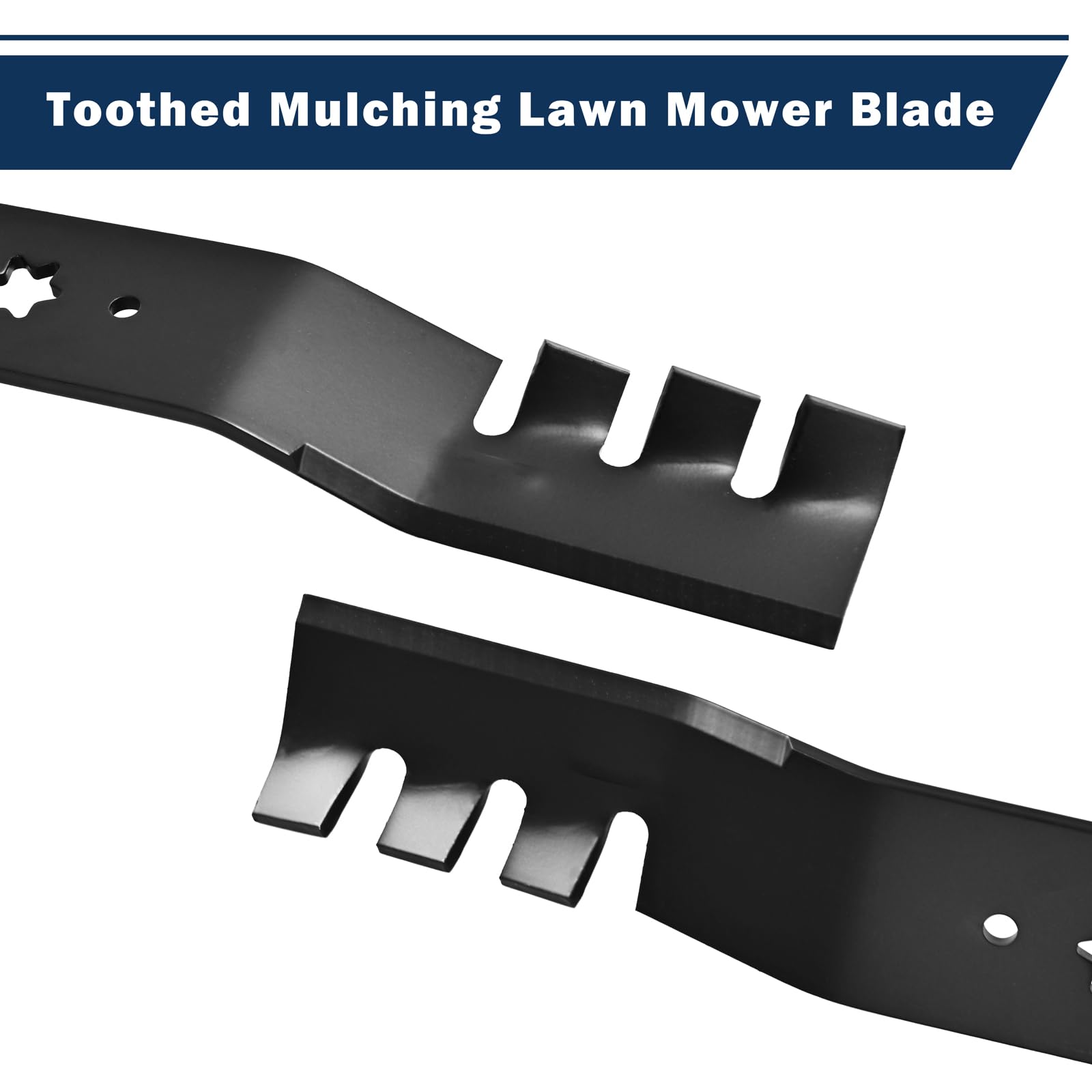 TANGWOD blade installed under a 50-inch deck demonstrating fit on mower