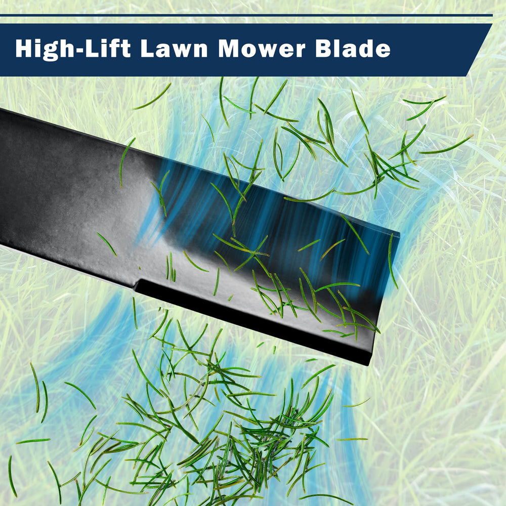TANGWOD top view of three blades aligned demonstrating full 50-inch deck coverage