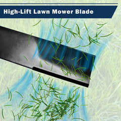 TANGWOD top view of three blades aligned demonstrating full 50-inch deck coverage