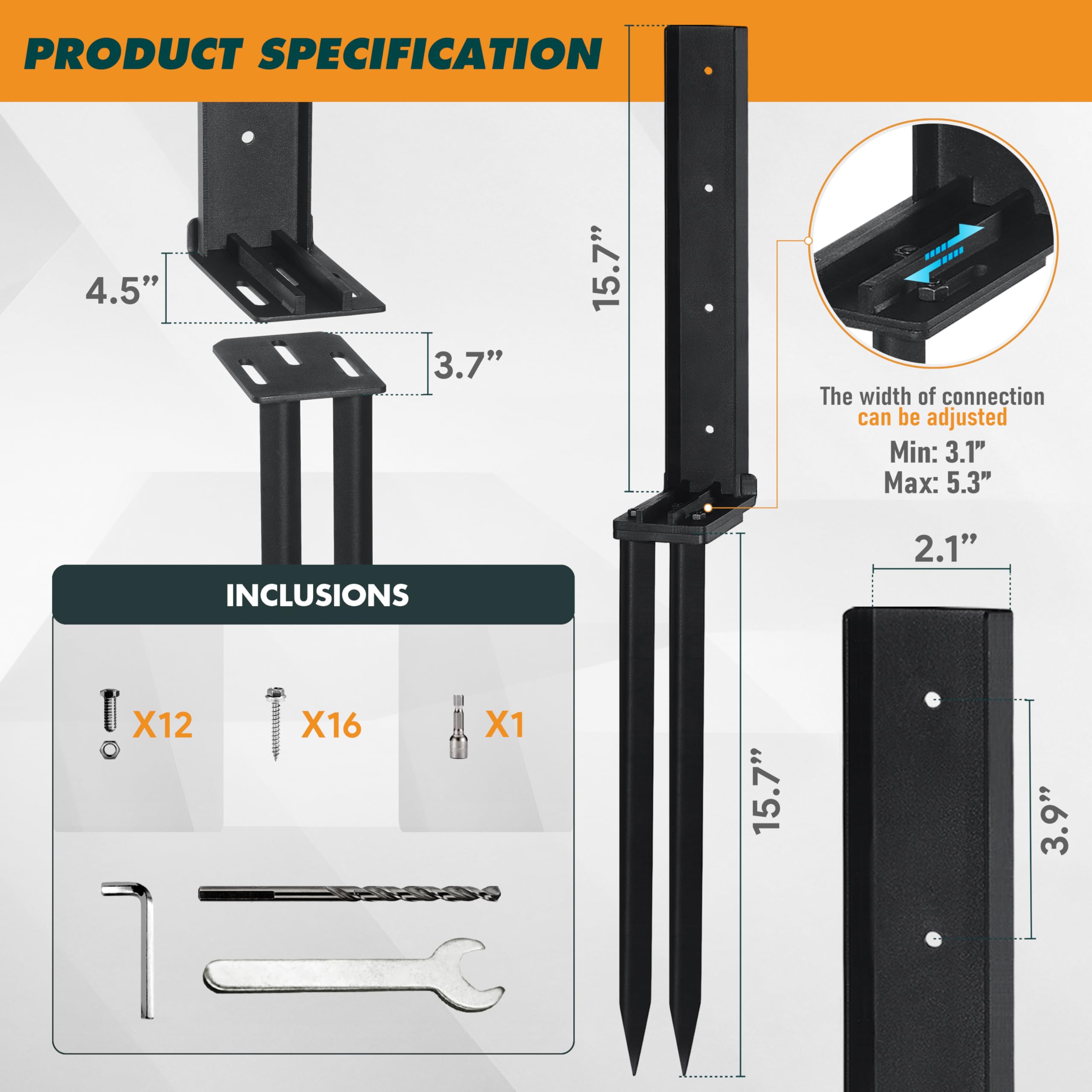 TANIVO dual pointed ground spikes driven in soil providing deep anchoring