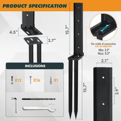 TANIVO dual pointed ground spikes driven in soil providing deep anchoring