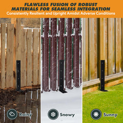 TANIVO installed on a leaning fence post showing restored upright stability