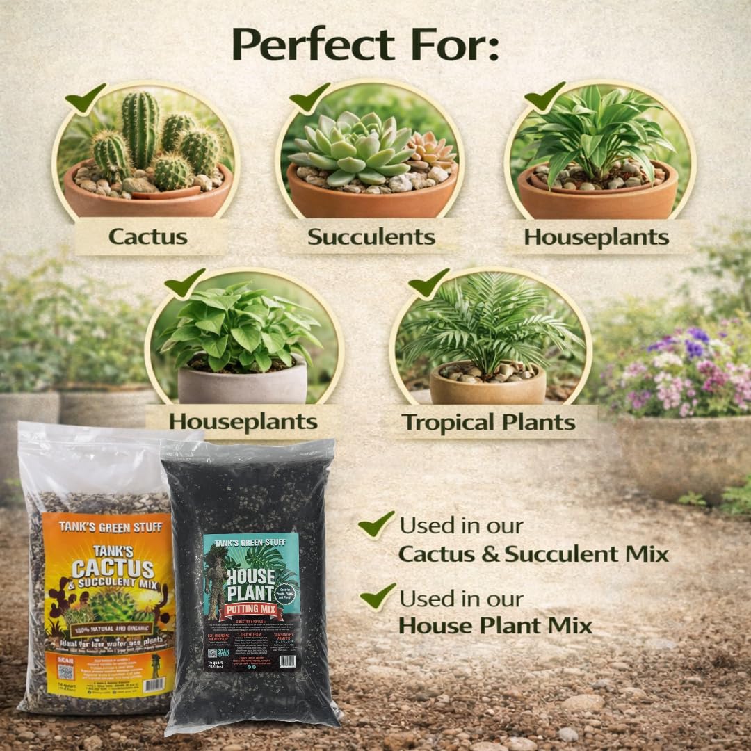 Tank's Green Stuff label highlighting silica-rich, long-lasting features