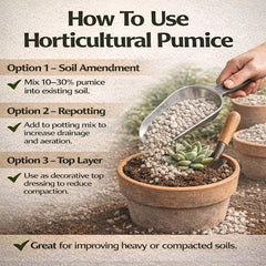 Tank's Green Stuff pumice blended into potting soil increasing aeration