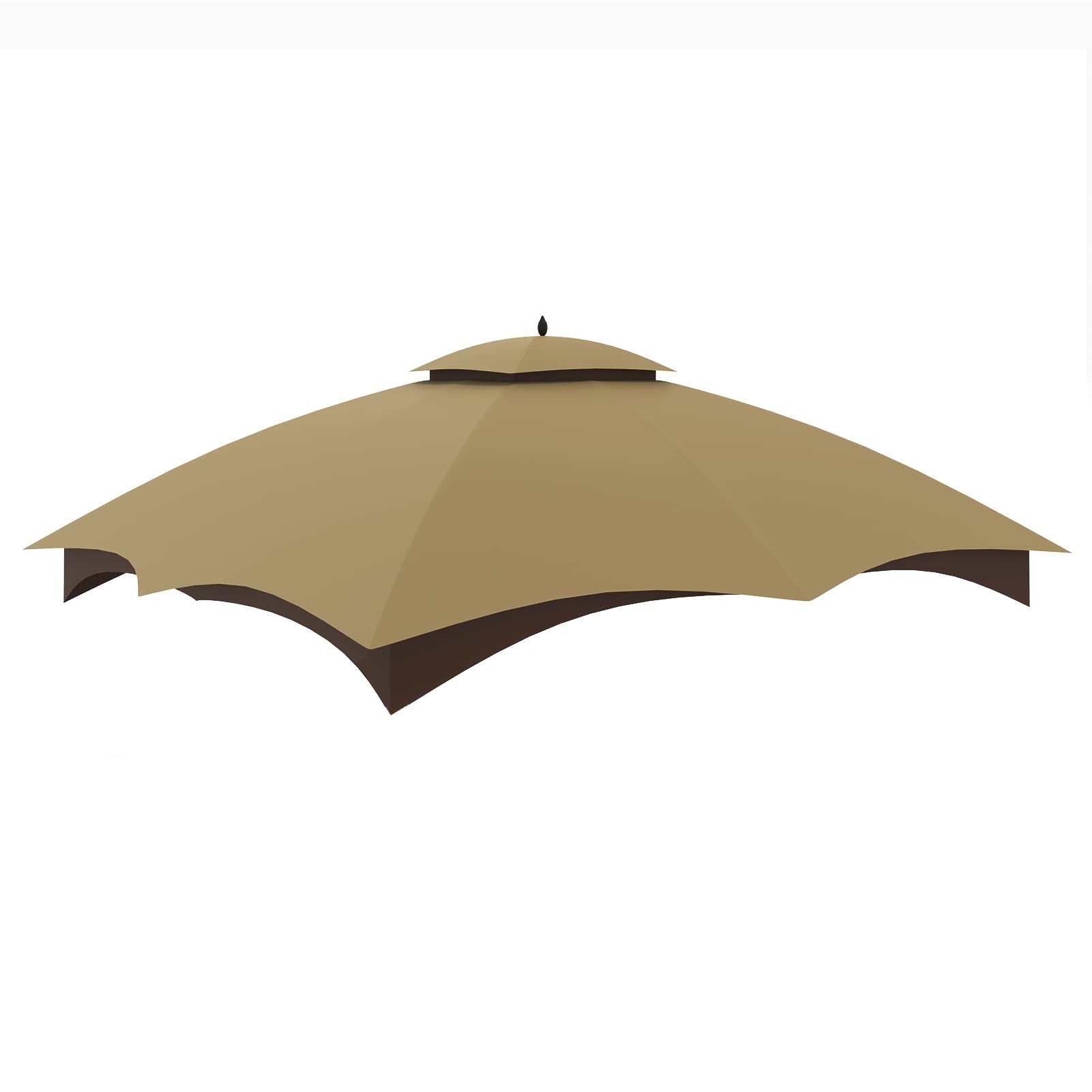 Tanxianzhe canopy top front view showing full khaki coverage and curb appeal